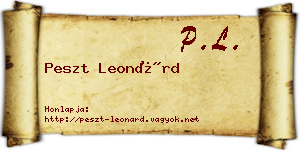 Peszt Leonárd névjegykártya